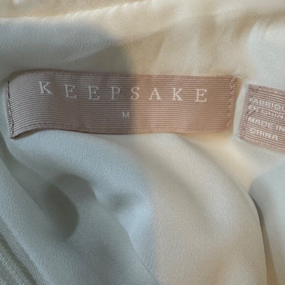 Keepsake Mini Fit Flare Dress Solid White Sleeveless Backless Braided Size M - Picture 4 of 16